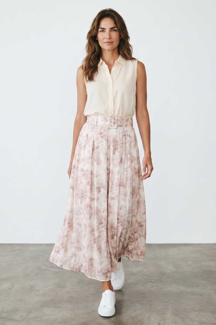 Gonnellone in viscosa con cintura