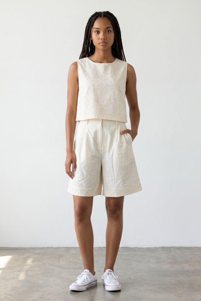 ABBIGLIAMENTO - Bermuda in cotone con banda ricamata