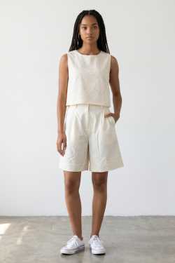 ABBIGLIAMENTO - Bermuda in cotone con banda ricamata