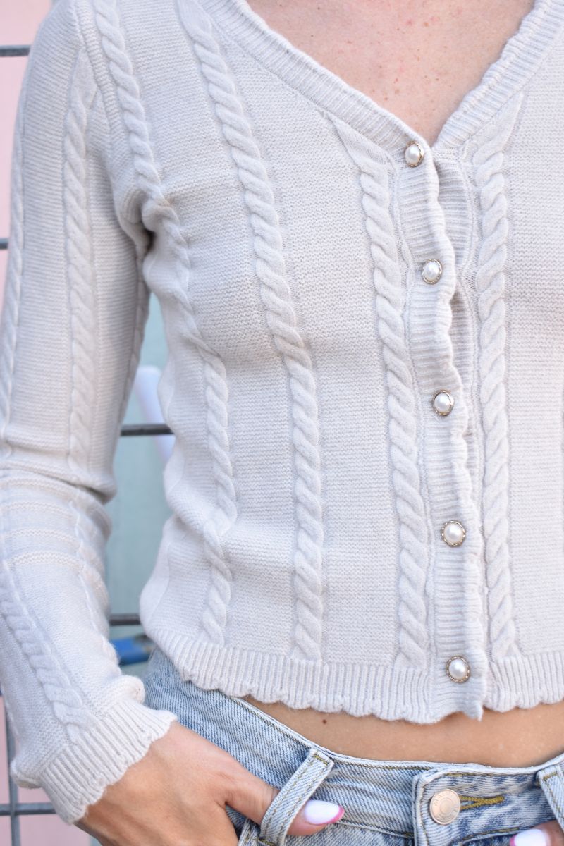 ABBIGLIAMENTO - Cardigan con treccia