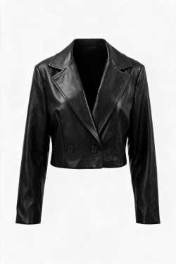 ABBIGLIAMENTO - Chiodo crop ecopelle