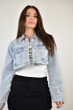 ABBIGLIAMENTO - Giubbino crop in jeans