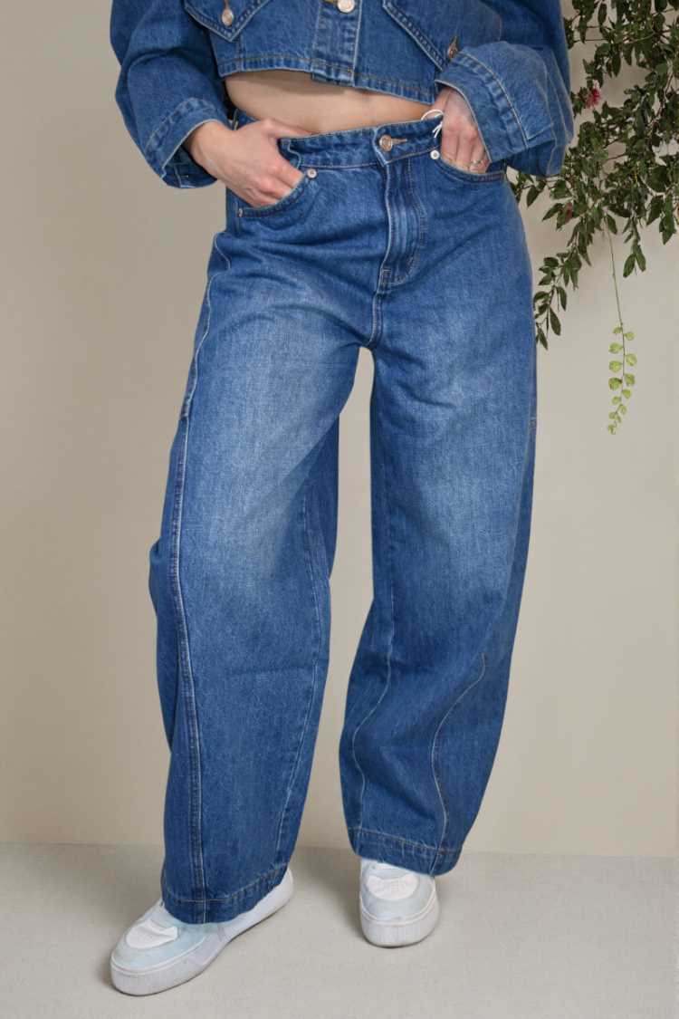 Jeans balloon vita bassa completo Silvia