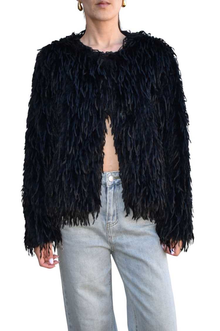 Pelliccia pelo piumata