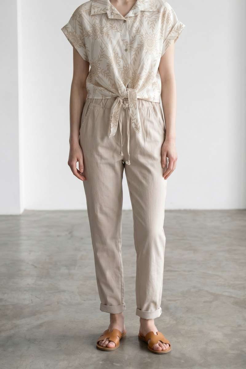 ABBIGLIAMENTO - Pantalone in cotone con coulisse