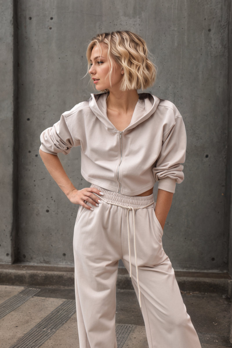 ABBIGLIAMENTO - Tuta crop con cappuccio in cotone