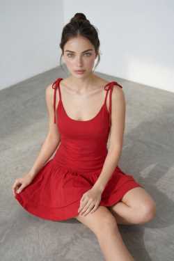 ABBIGLIAMENTO - Vestito in cotone con balza