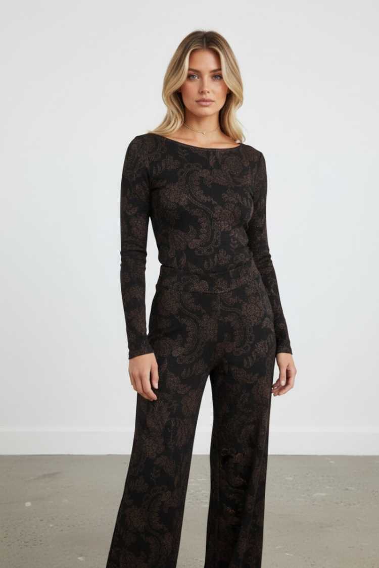 Maglia elastica fiorata