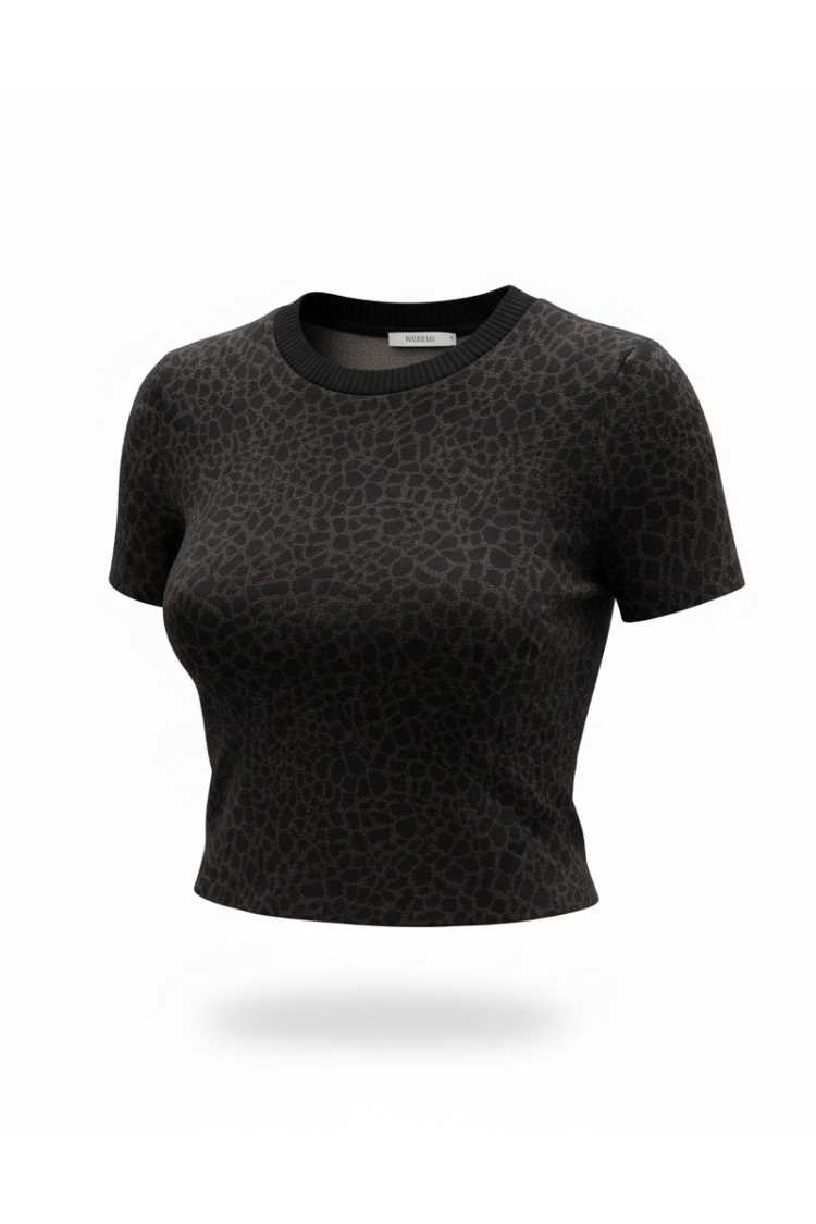 Maglia elasticizzata maculata